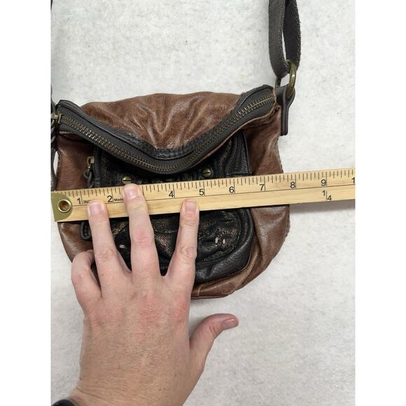 The Sak Multi Brown Genuine Leather Zip Flap Shoulder Bag Crossbody Messenger - Picture 4 of 14